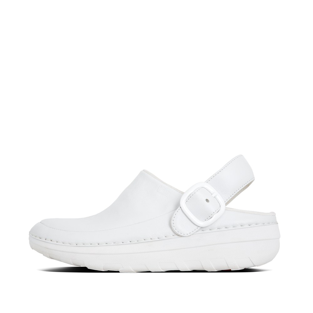 Fitflop Womens Clogs - Gogh Pro Superlight Leather - White - 726-RIVXMJ